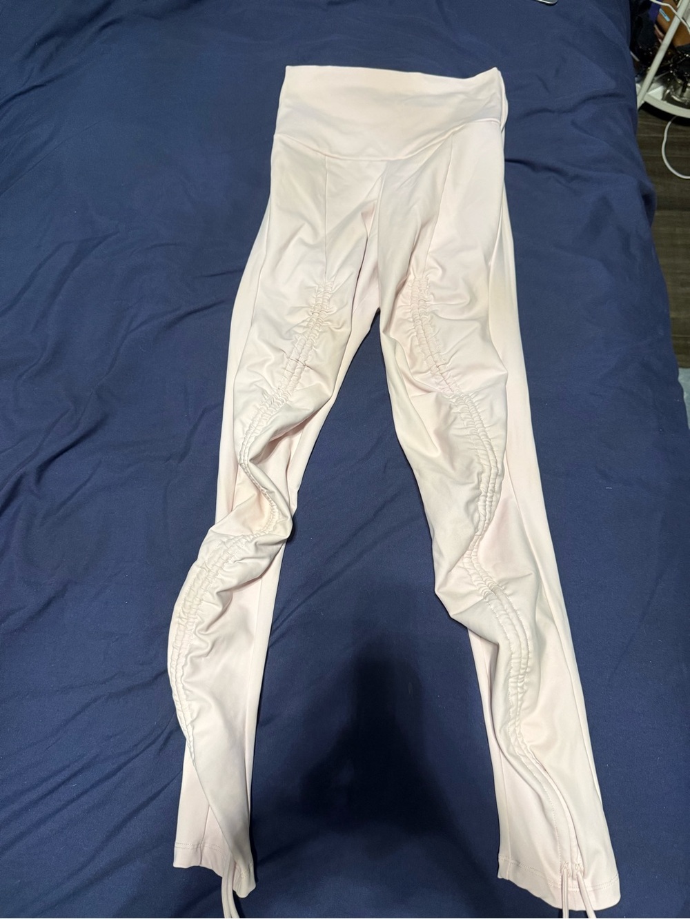 Light Pink Ruched High-Waist via Leggings PORT DE BRAS